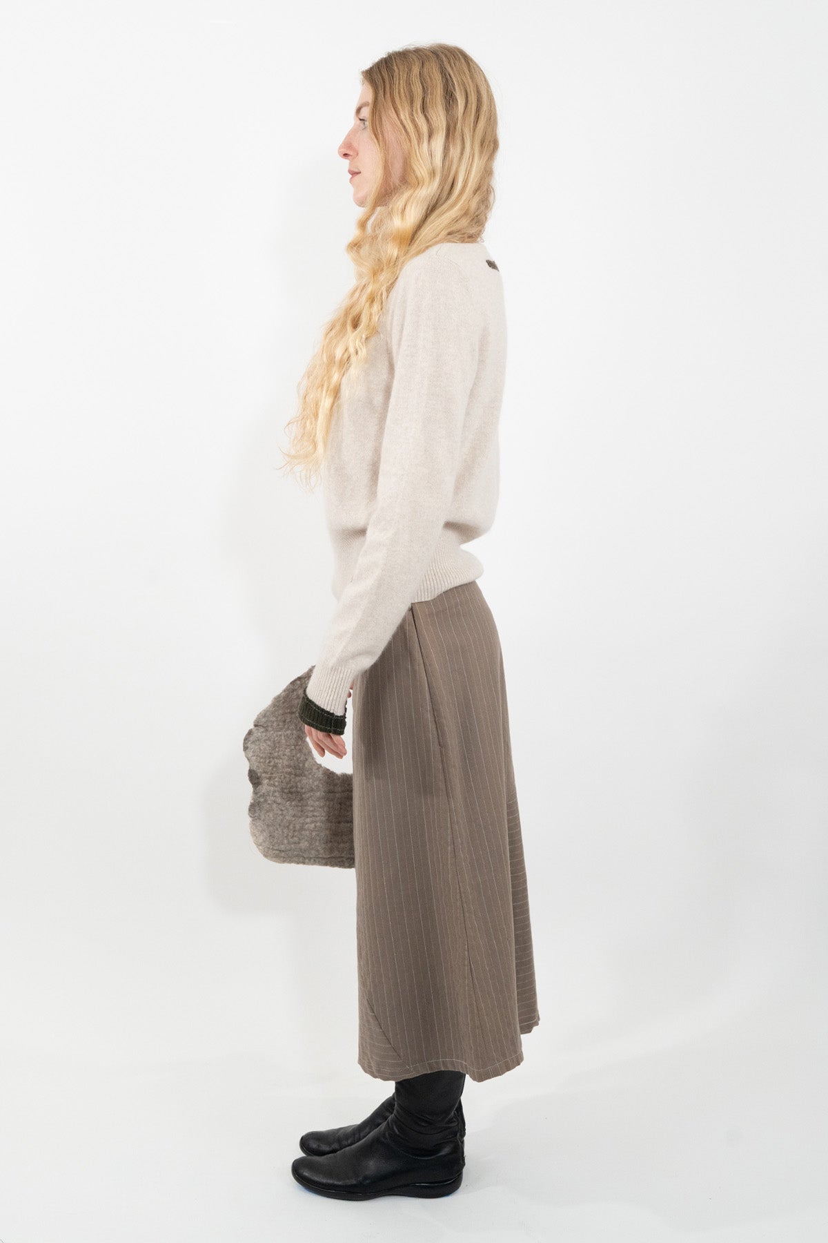 Soft Grey Boat Neck Sweater