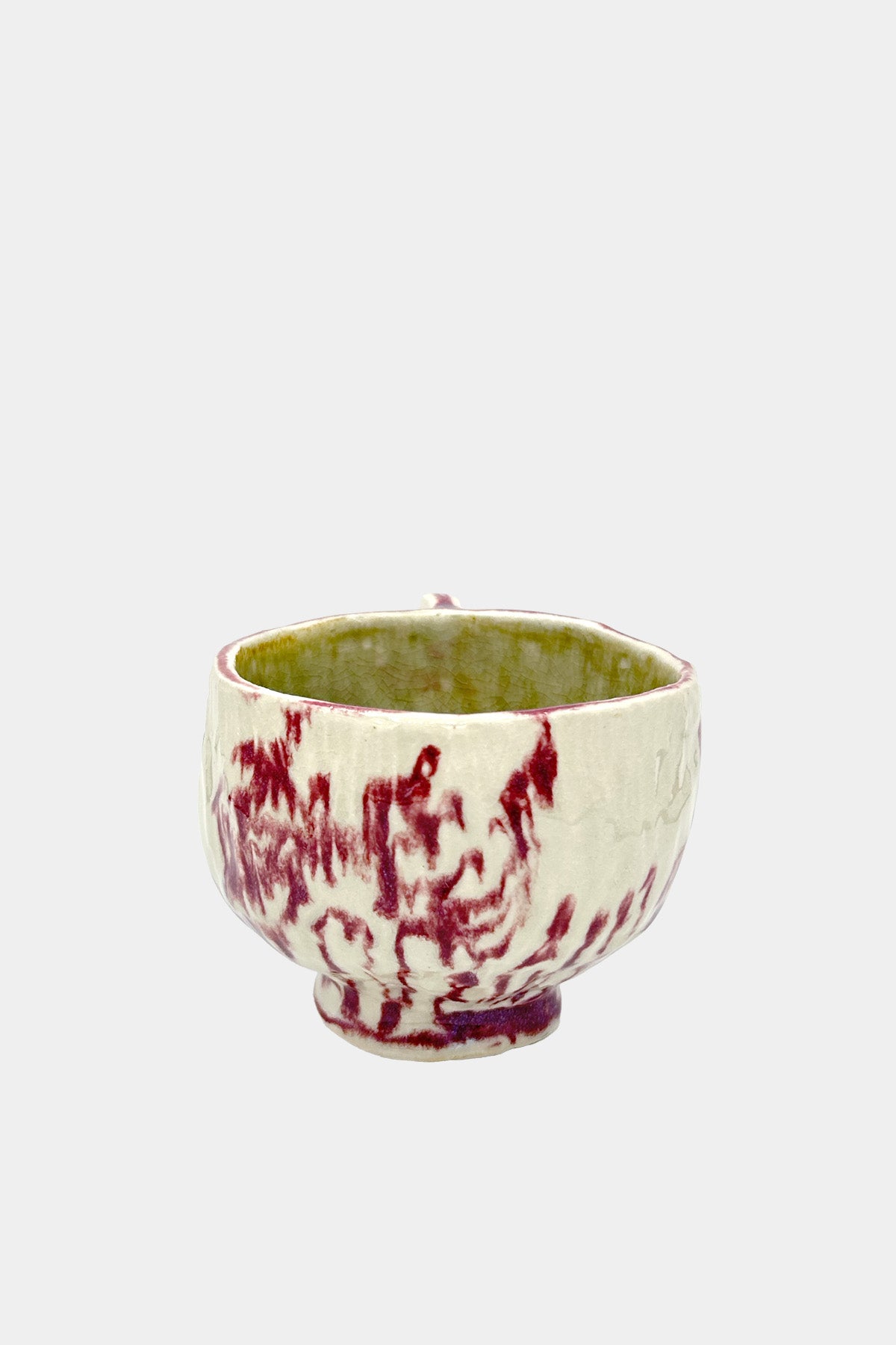 Maroon and White Teacup