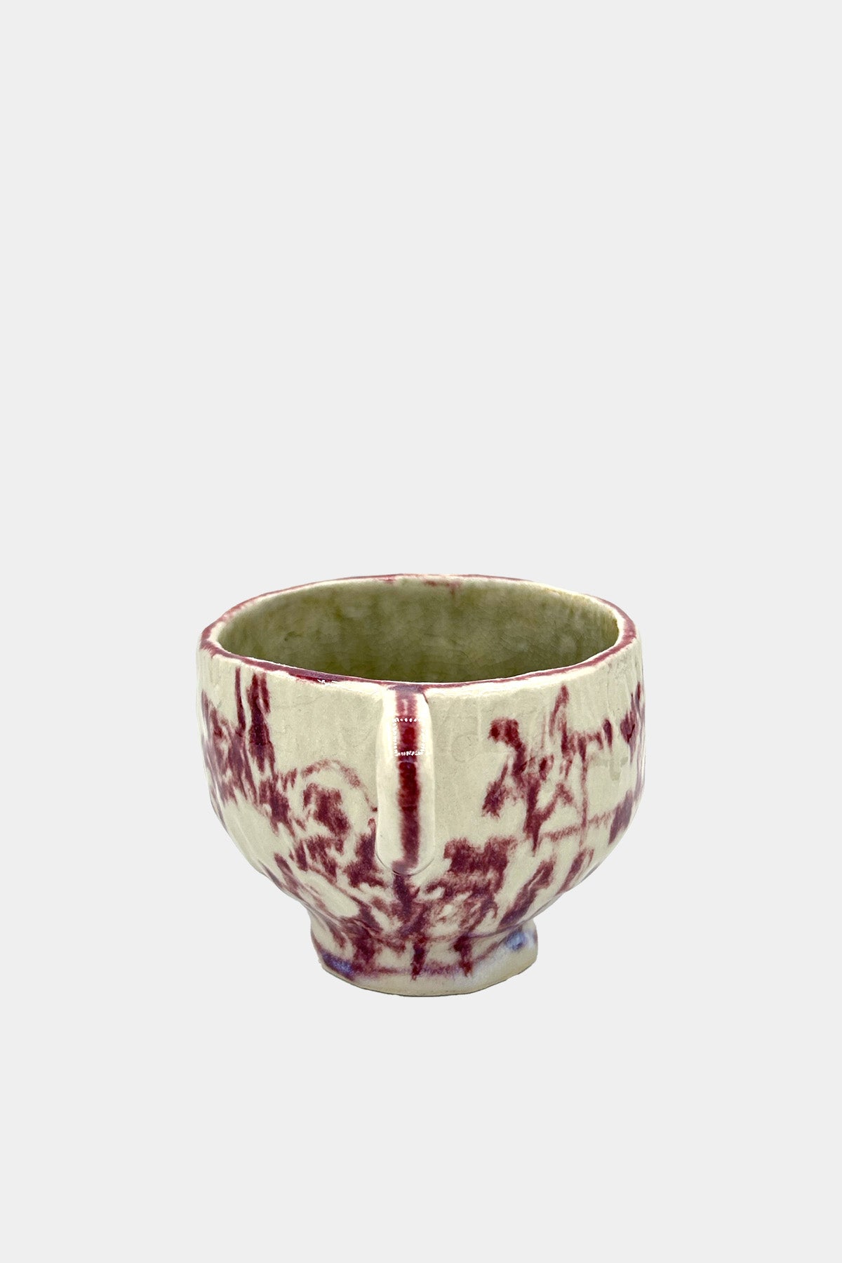 Maroon and White Teacup