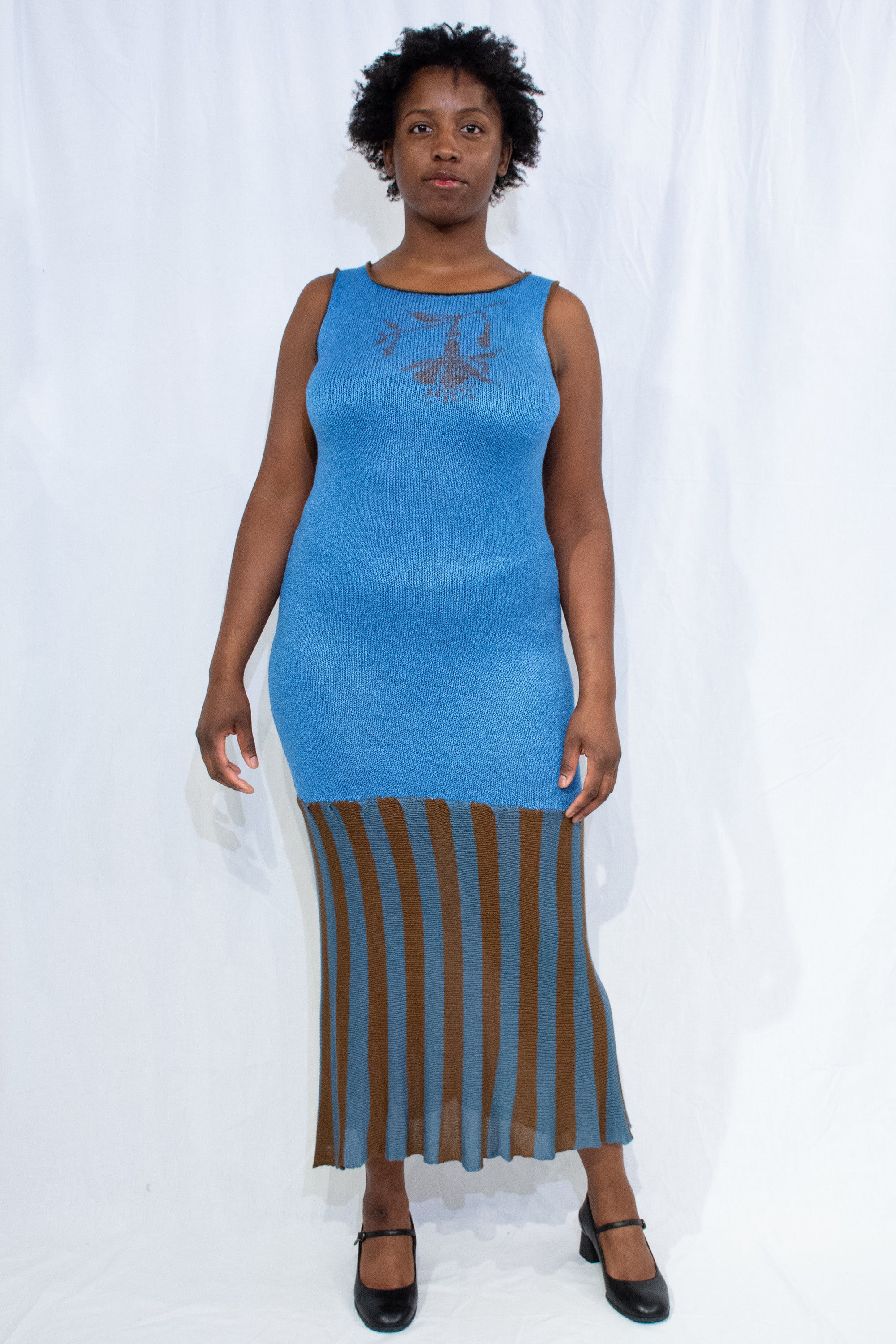 Blue Knit Dress