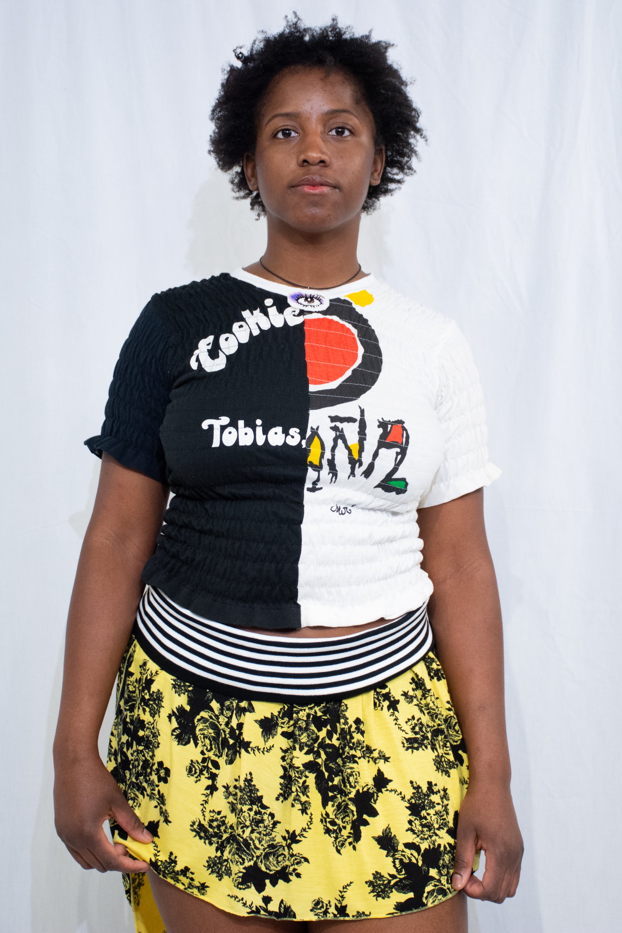 Black/White Popcorn Tee