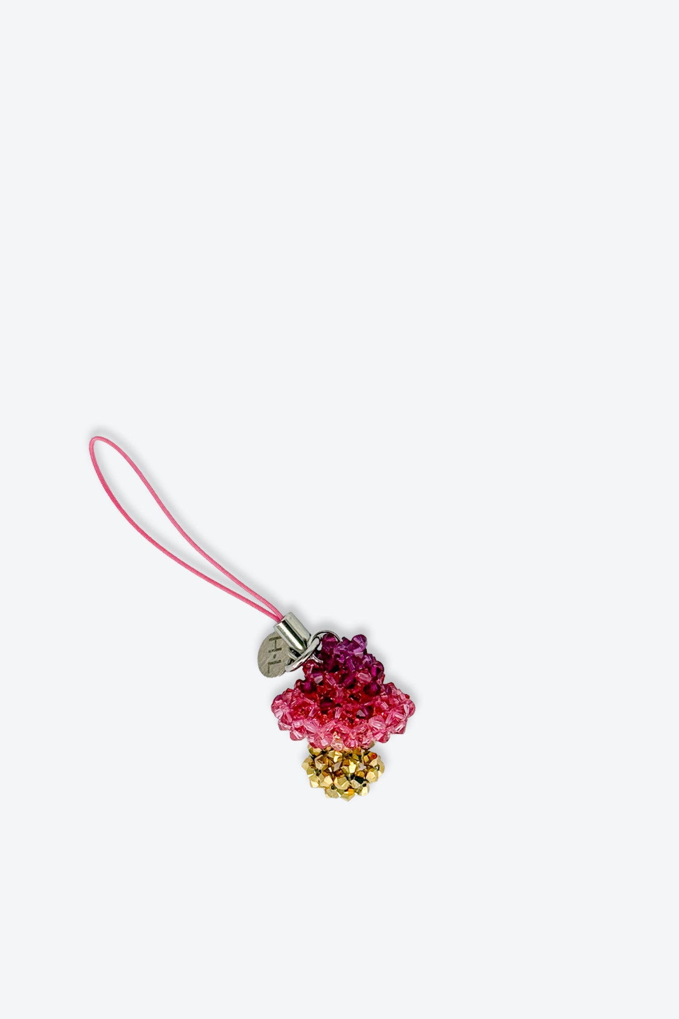 Pink Mushroom Crystal Charm