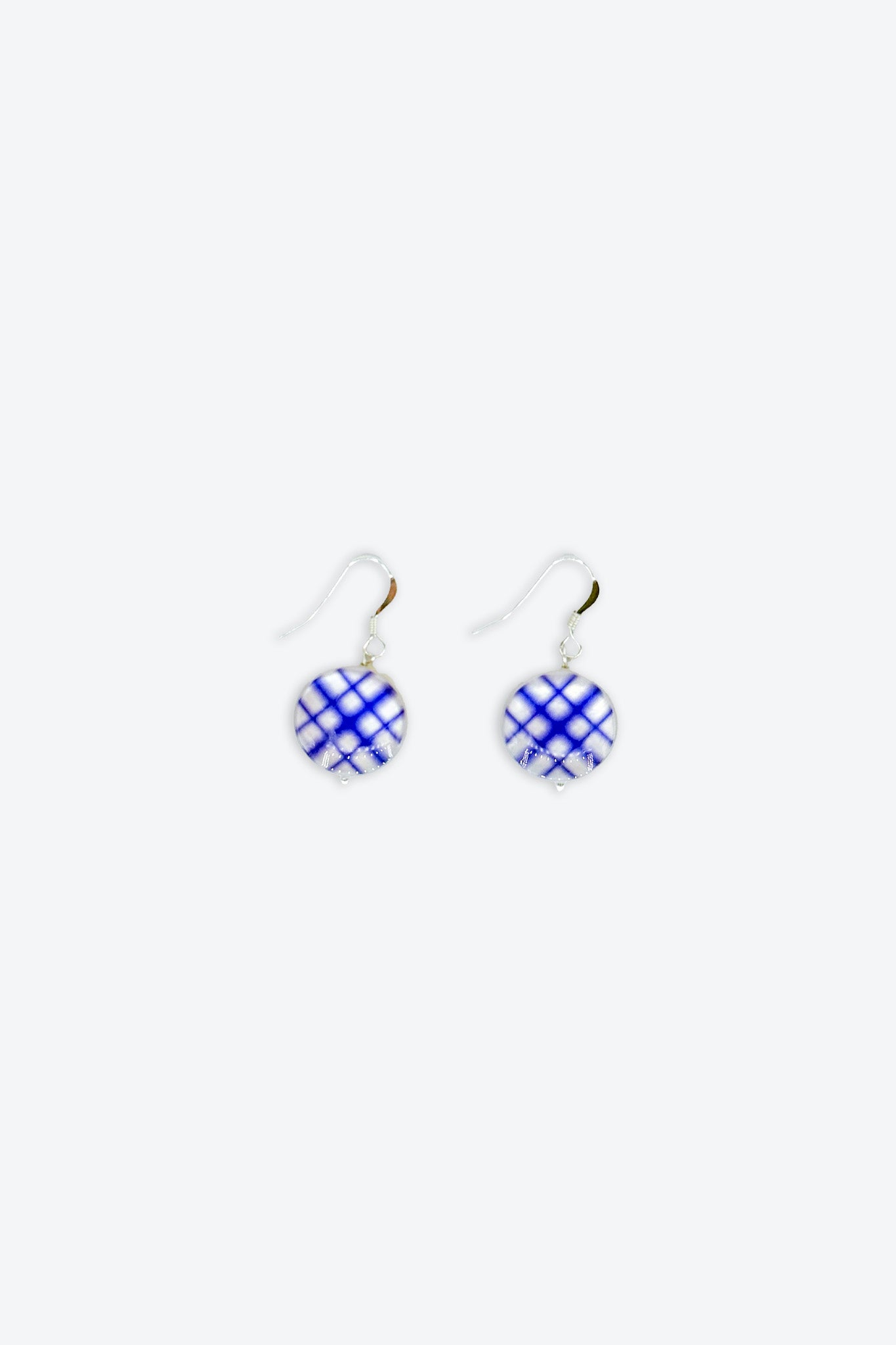 Navy Gingham Earrings