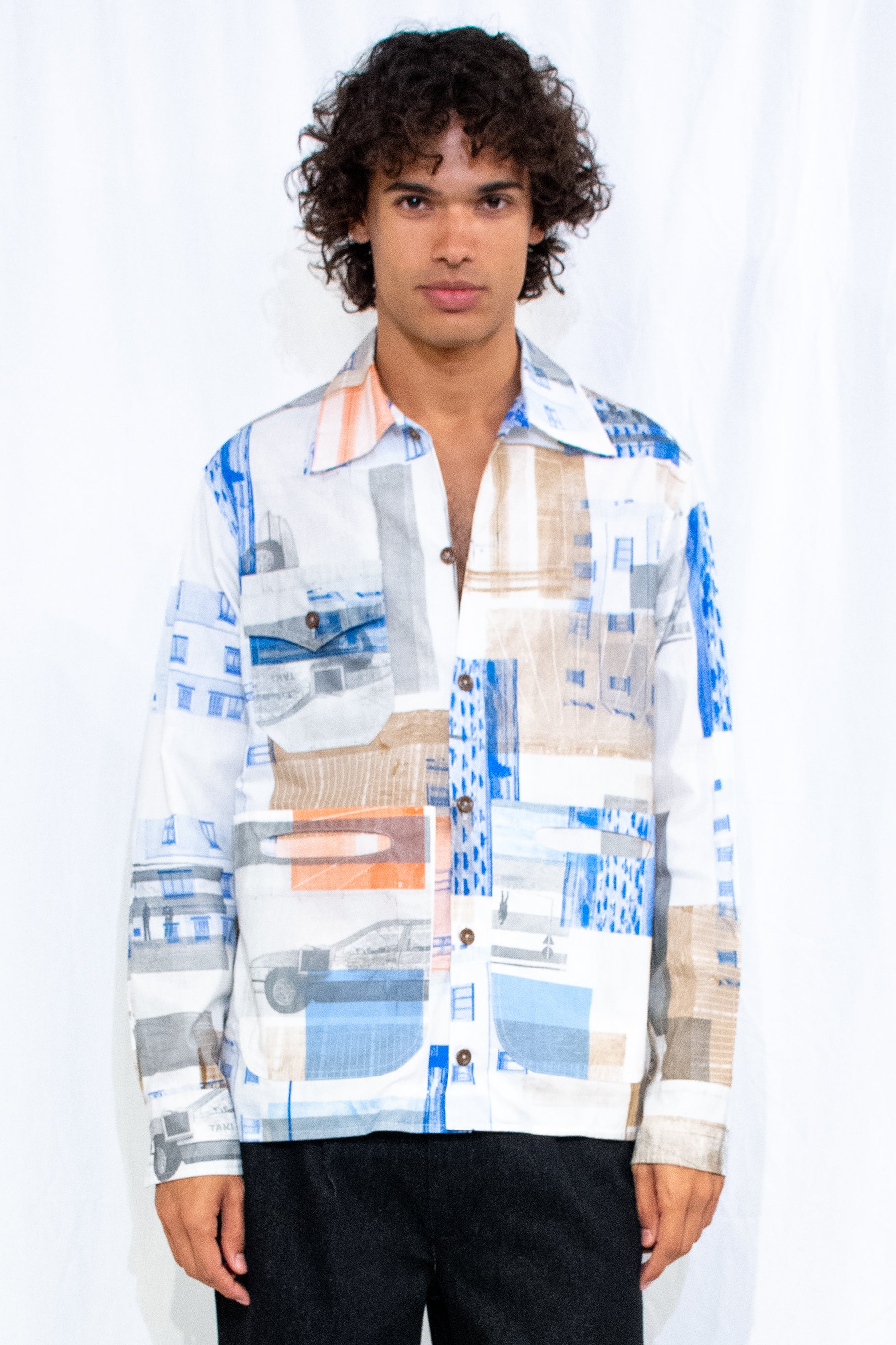 Screen Printed Button Down Shirt