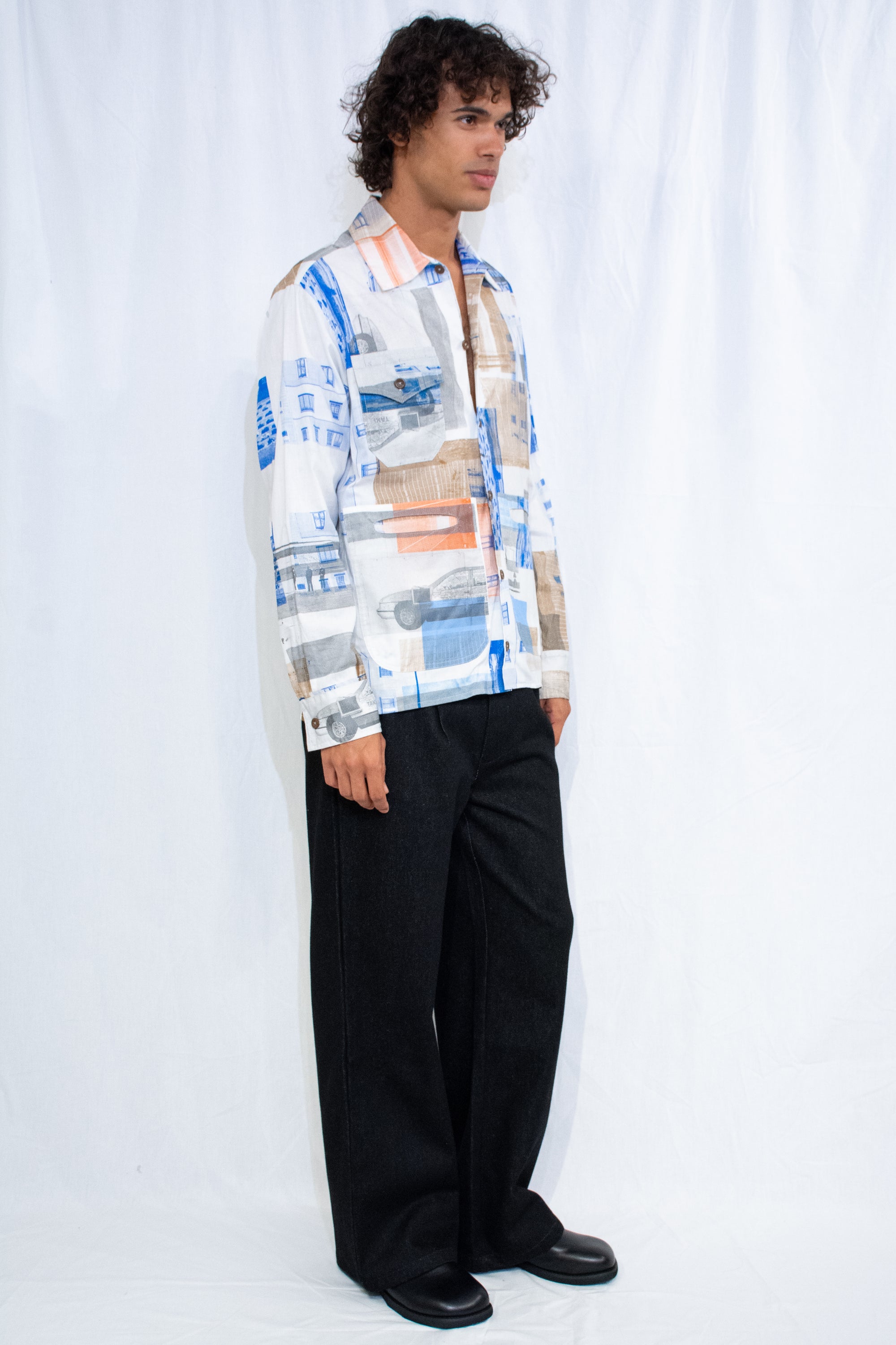 Screen Printed Button Down Shirt
