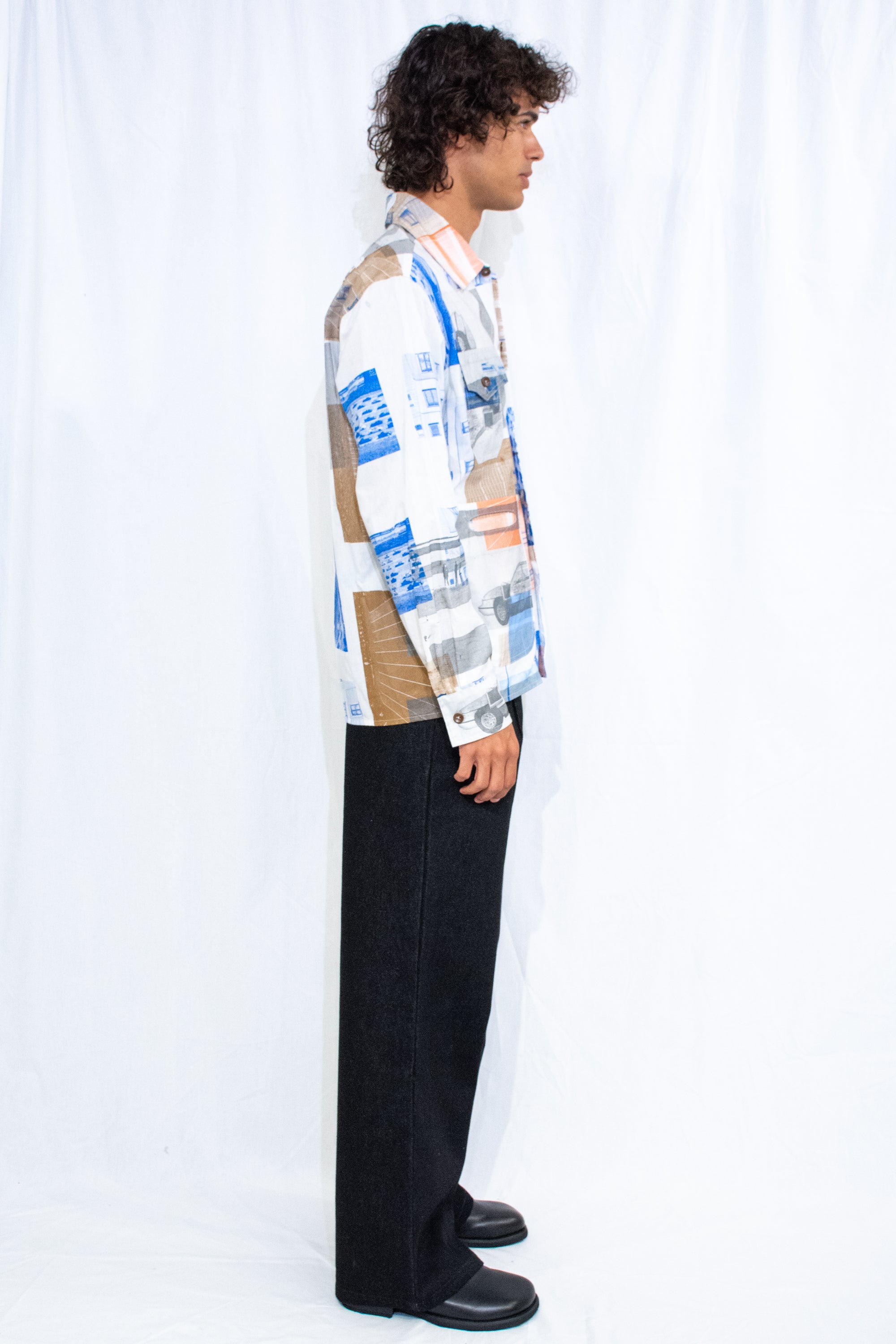 Screen Printed Button Down Shirt