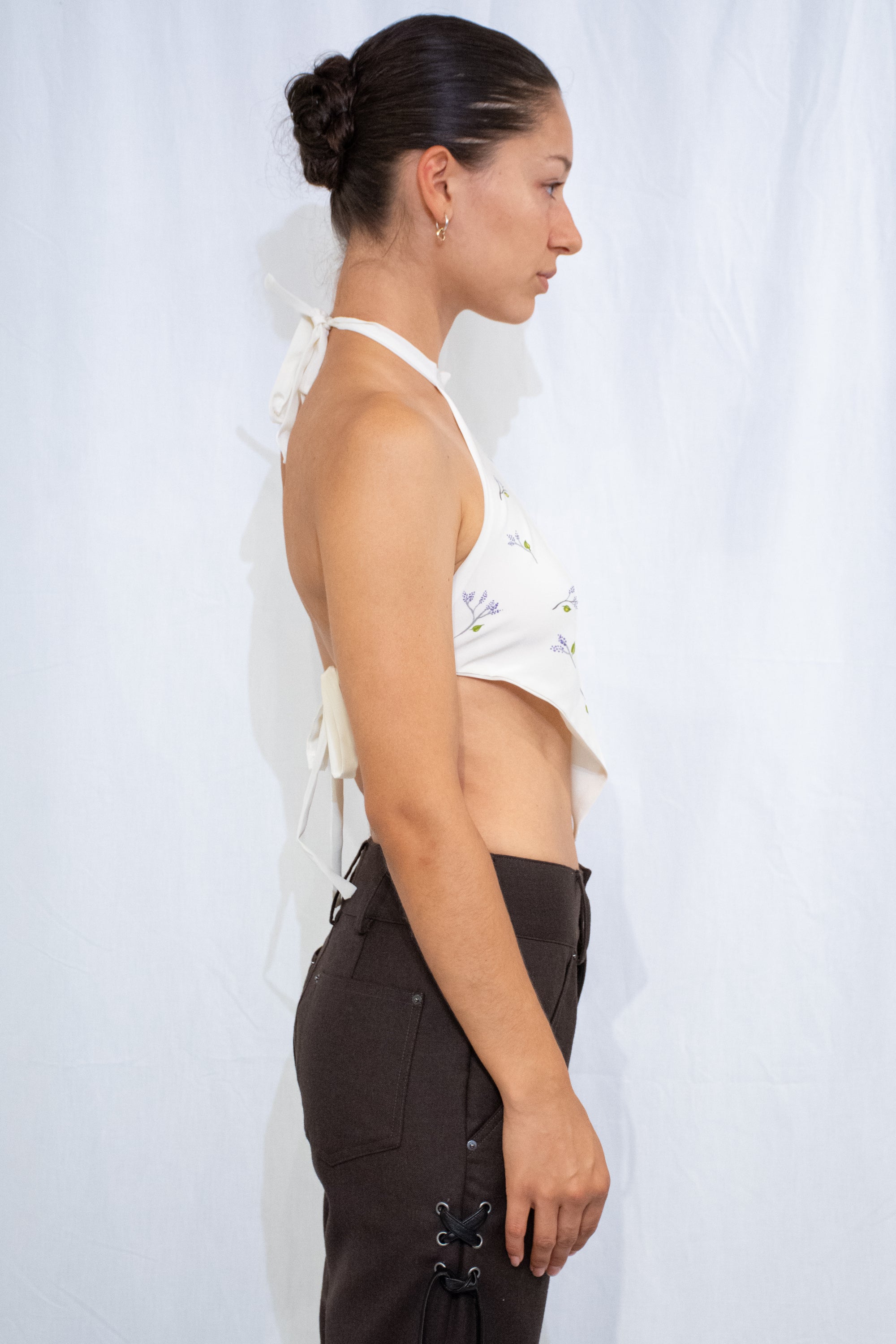 Illustrated Floral Halter Top 2