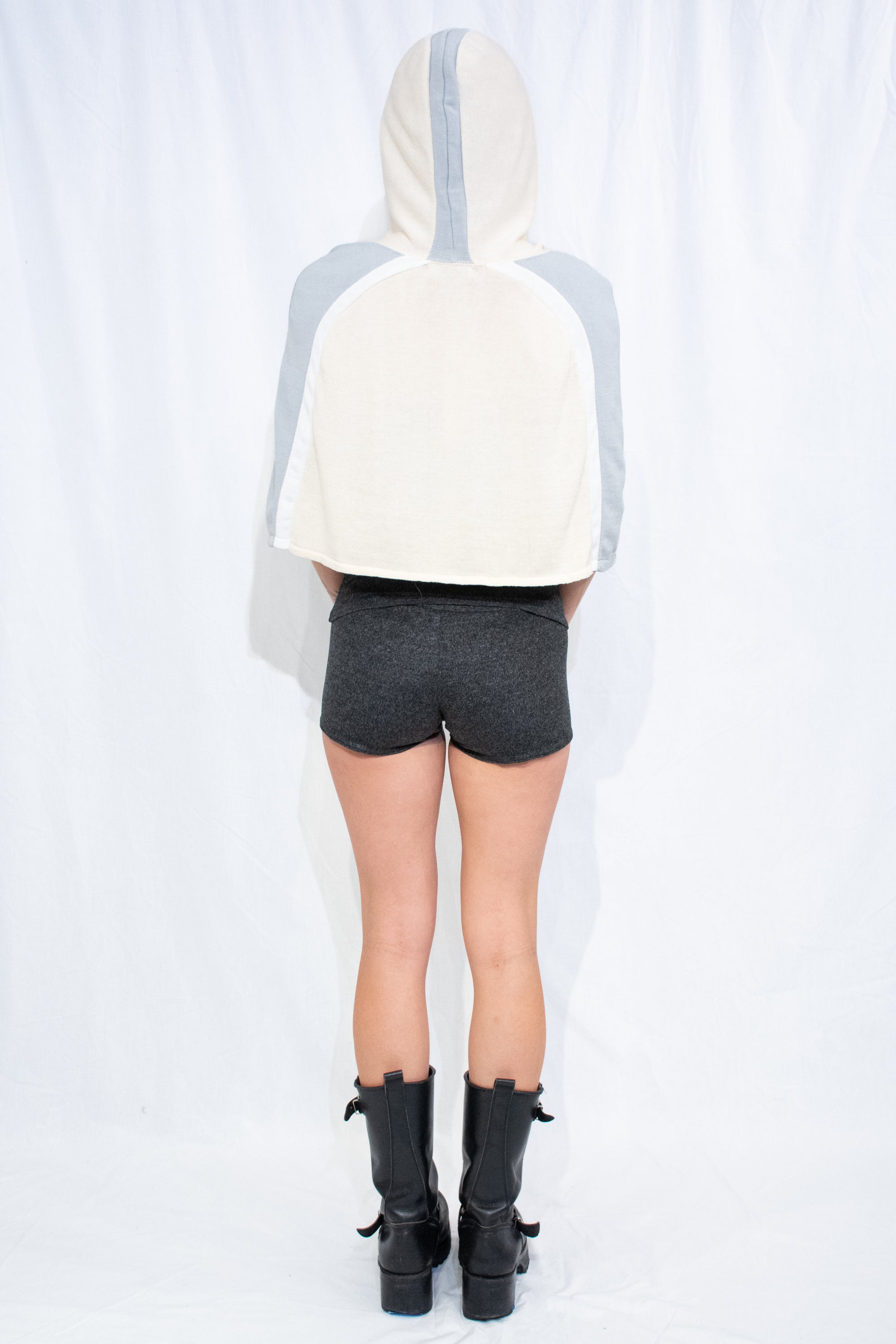 Yellow/Grey Knit Hood Top