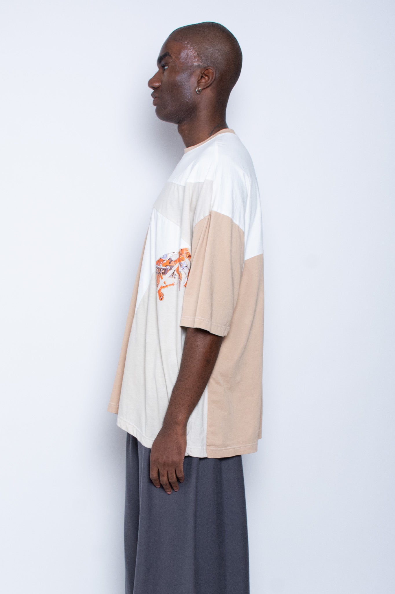 Beige Panel T-Shirt