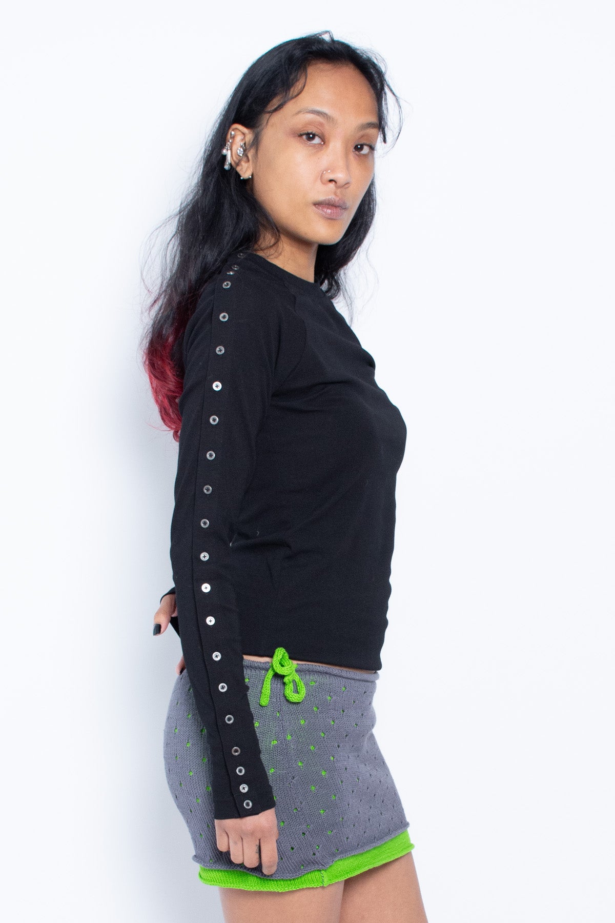 #25 Grey/Green Dot Skirt