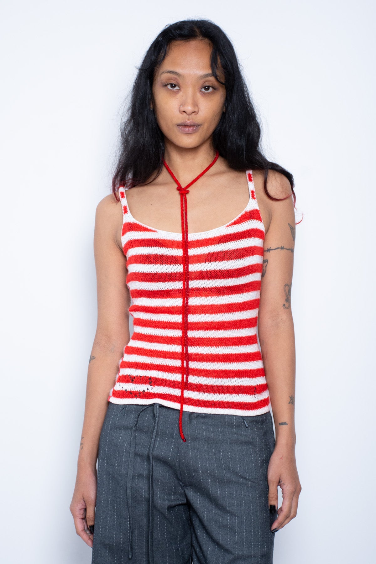 Long Gradated Red Strand Necklace