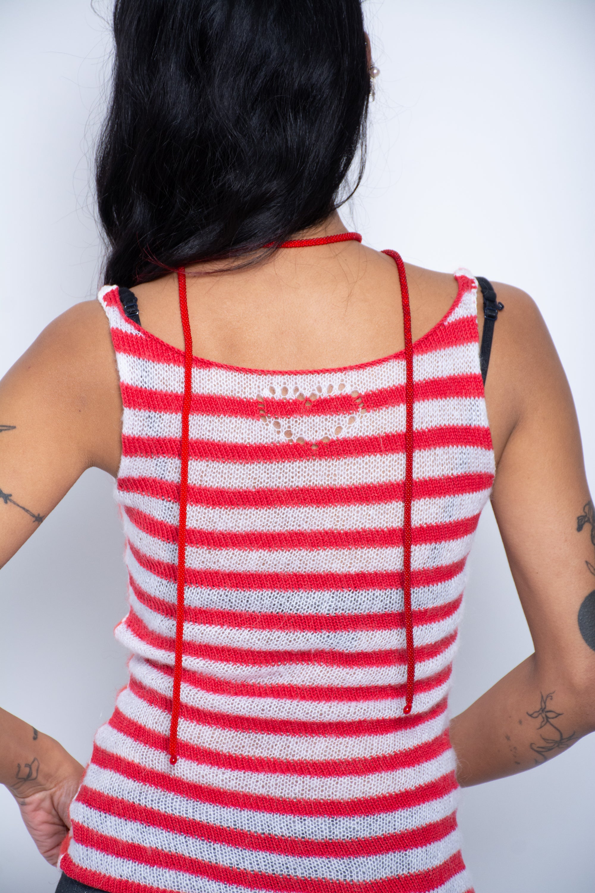 Long Gradated Red Strand Necklace