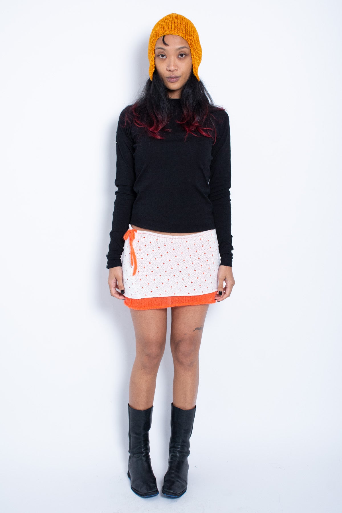 #24 Orange/White Dot Skirt