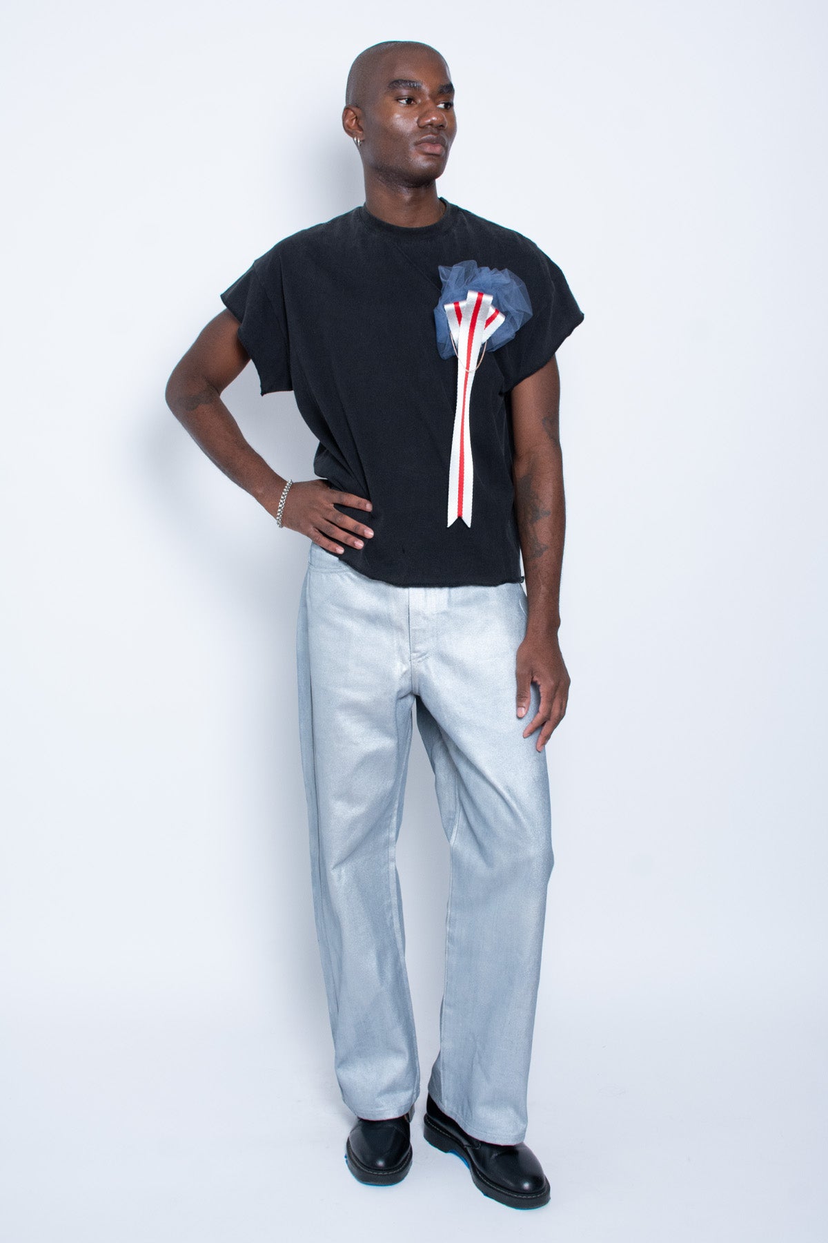 Silver Painted Forever Denim Pant