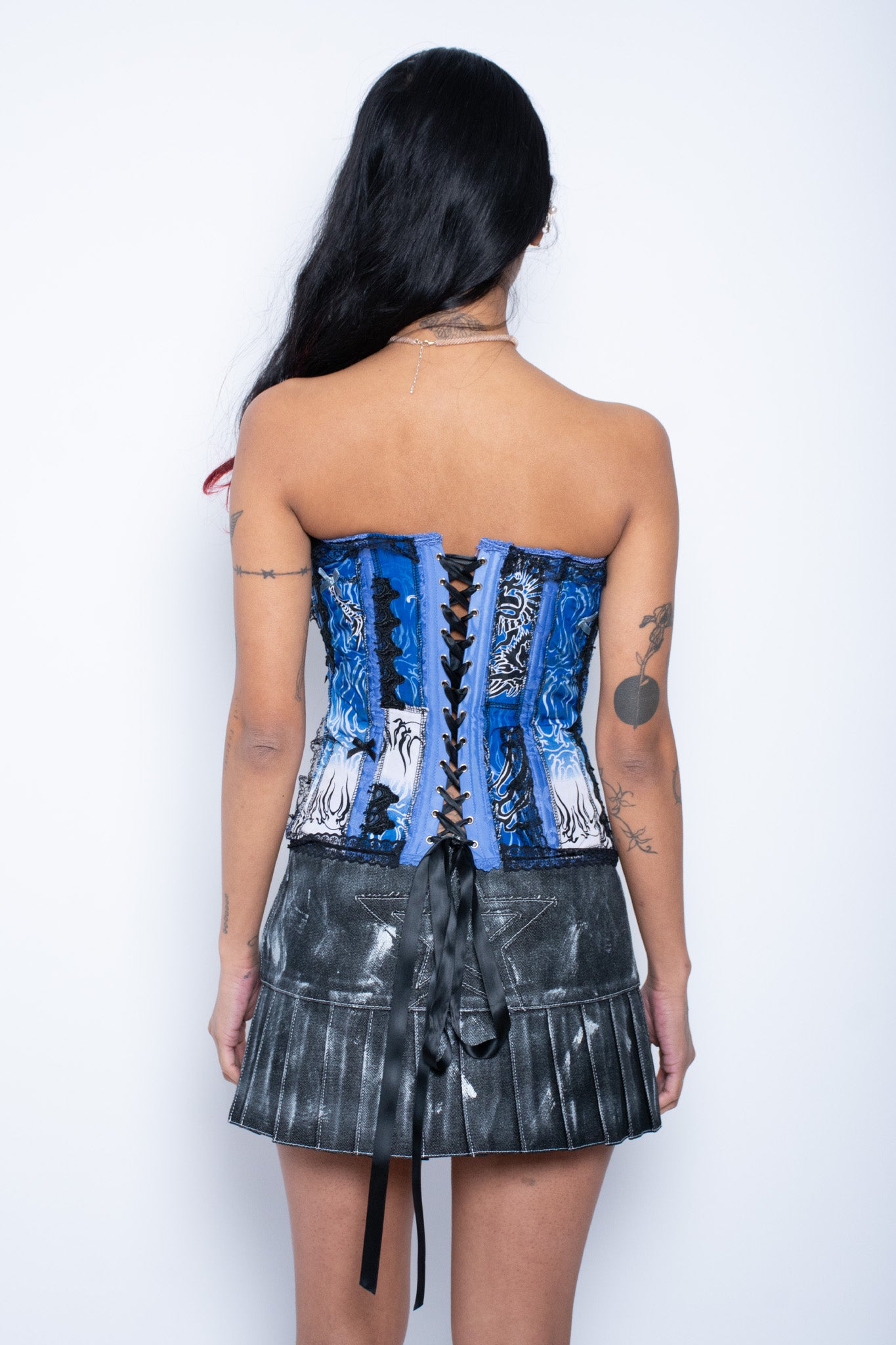 Silver Denim Star Skirt