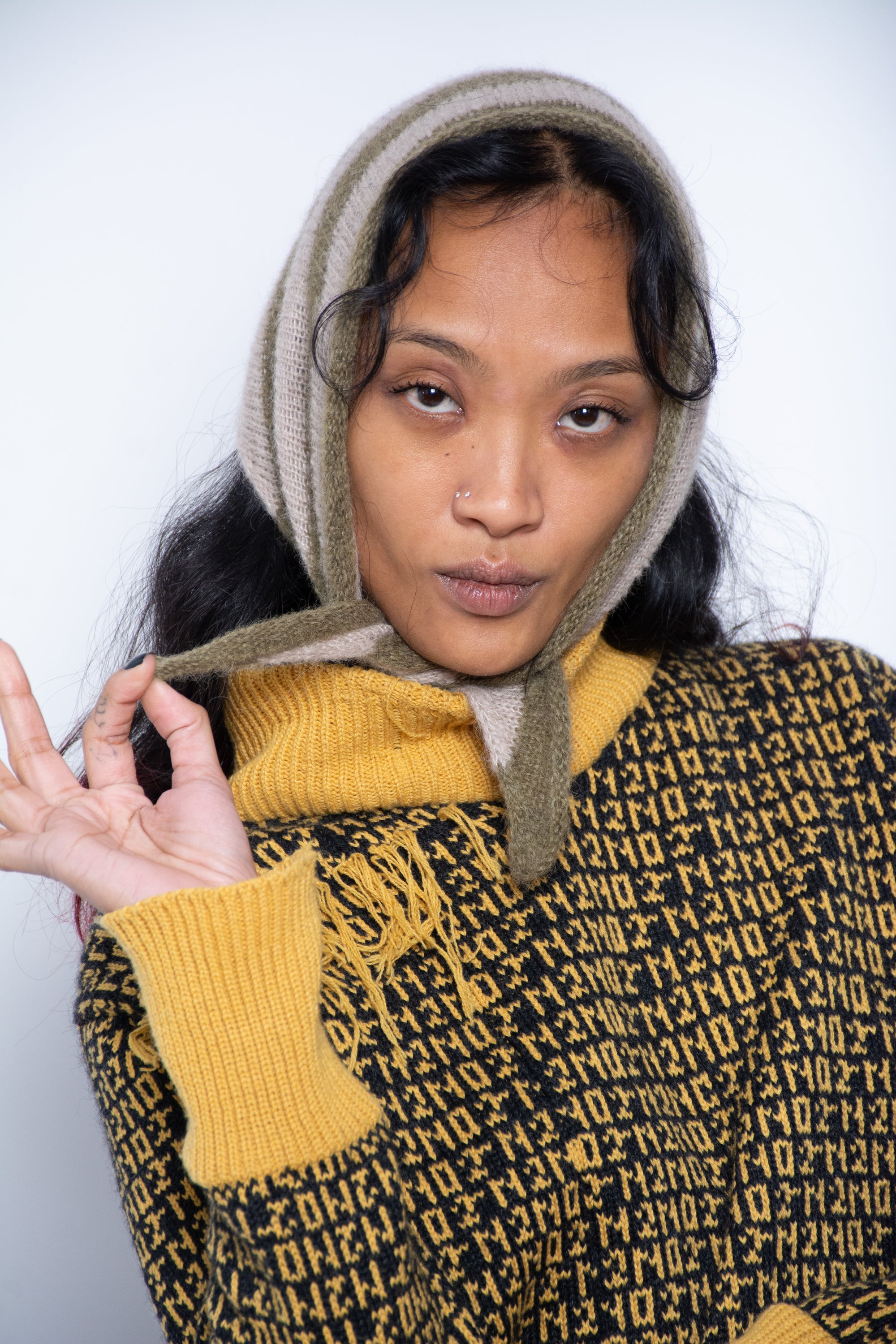 Striped Triangle Scarf