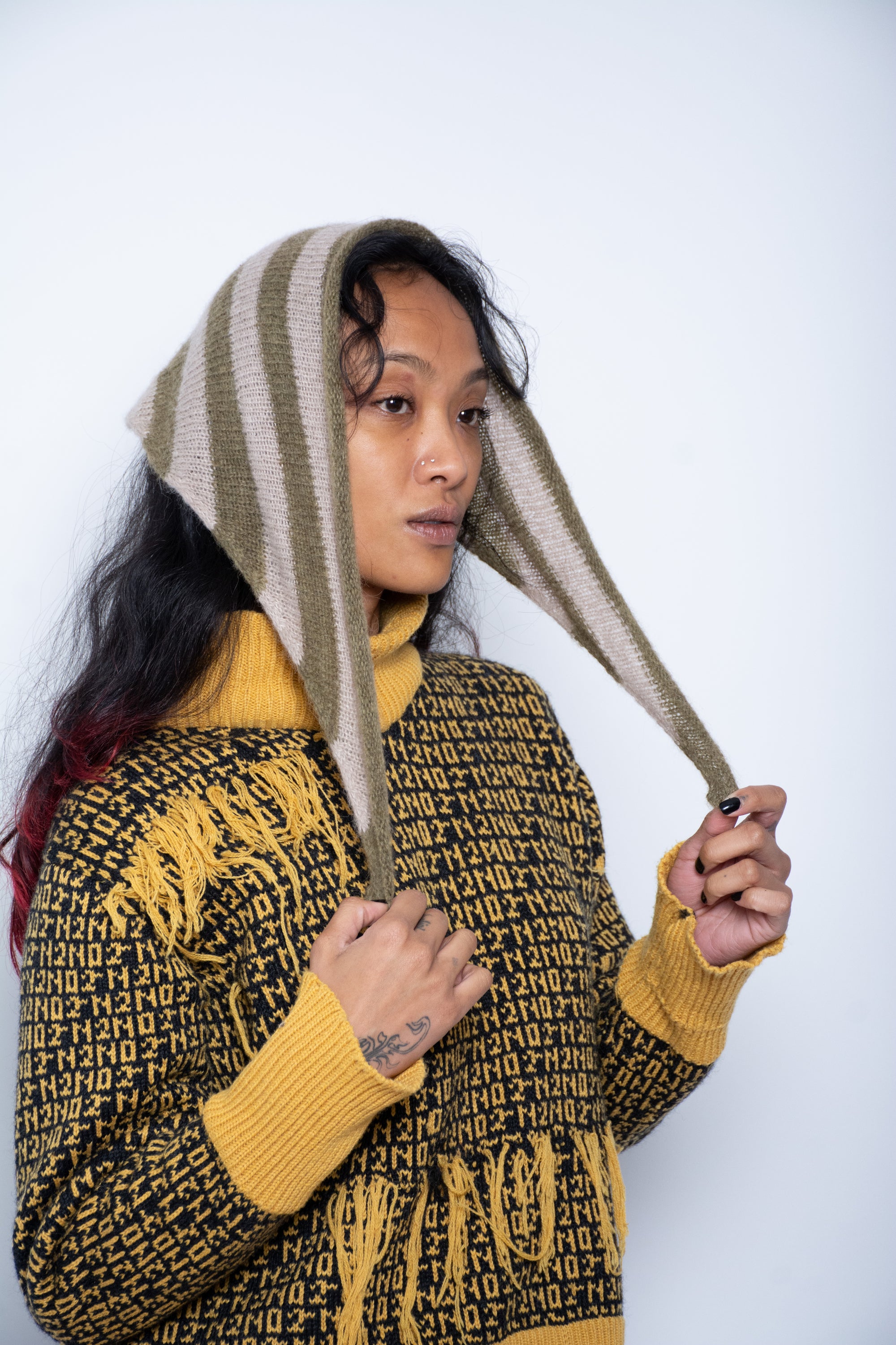 Striped Triangle Scarf