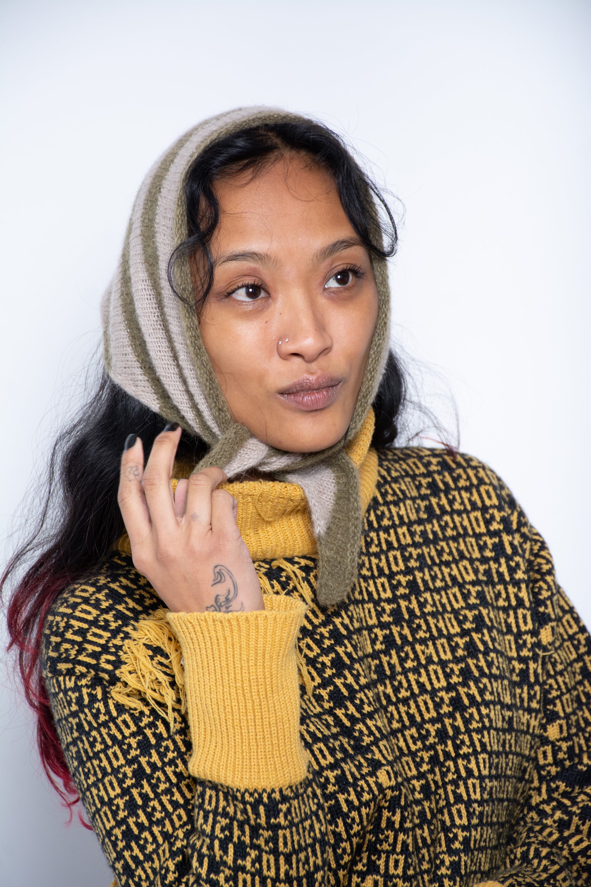 Striped Triangle Scarf