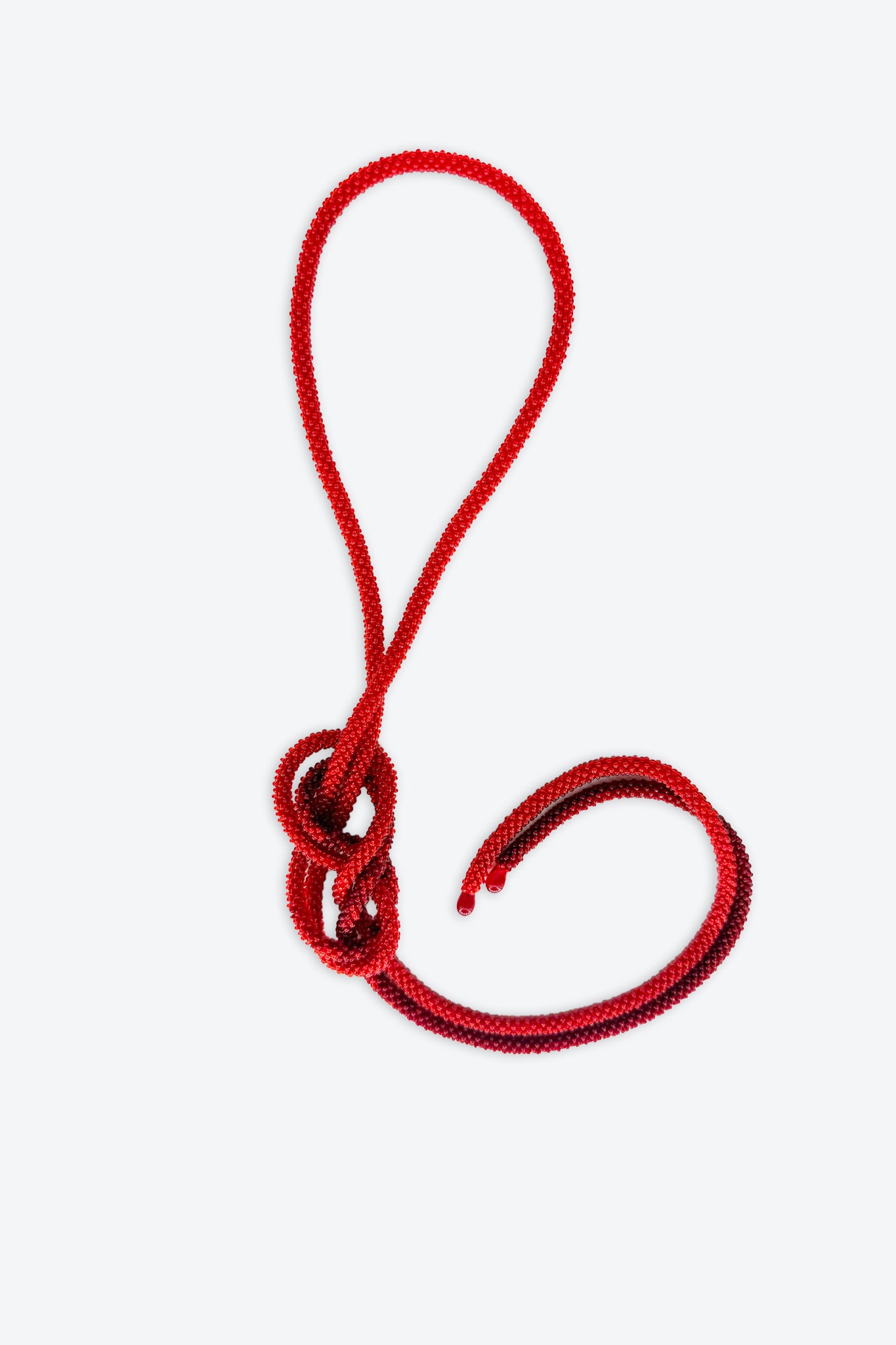 Long Gradated Red Strand Necklace