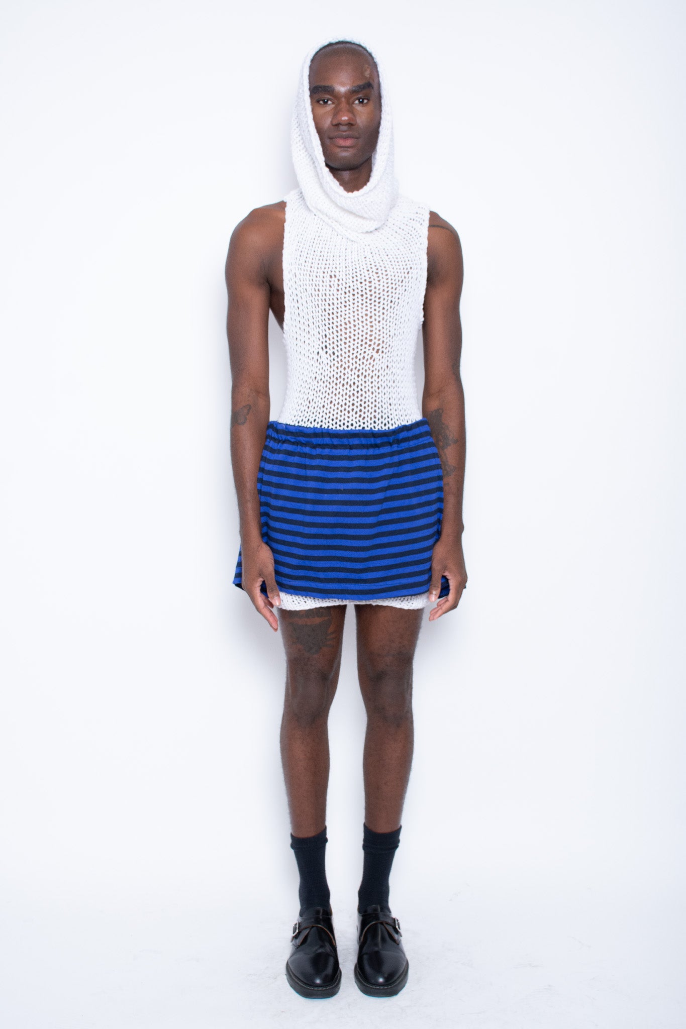 Blue Striped Mini Skirt