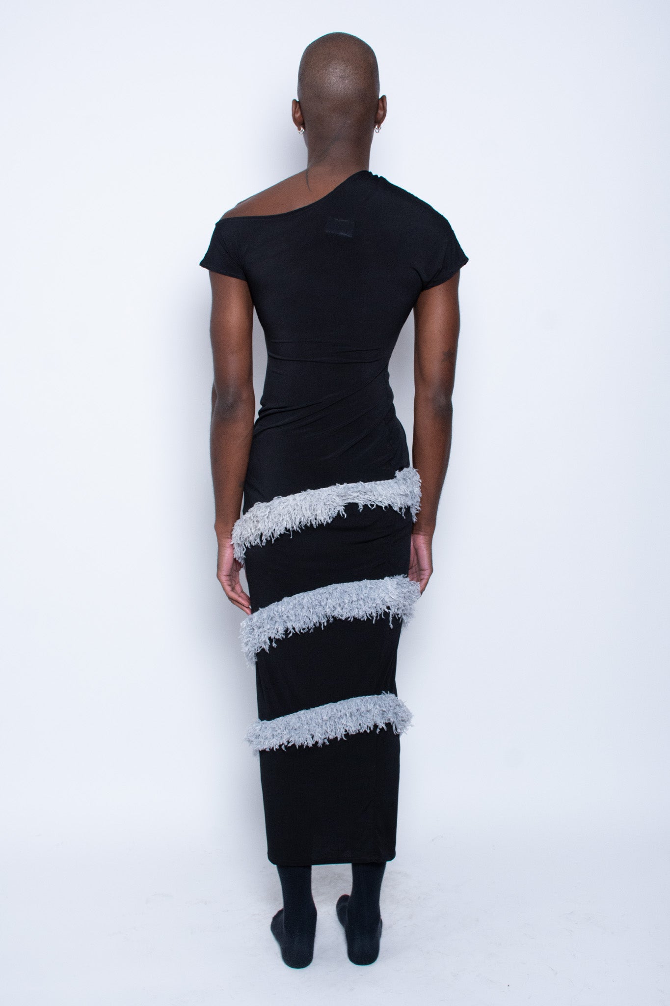 Black/White Spiral Hem Dress