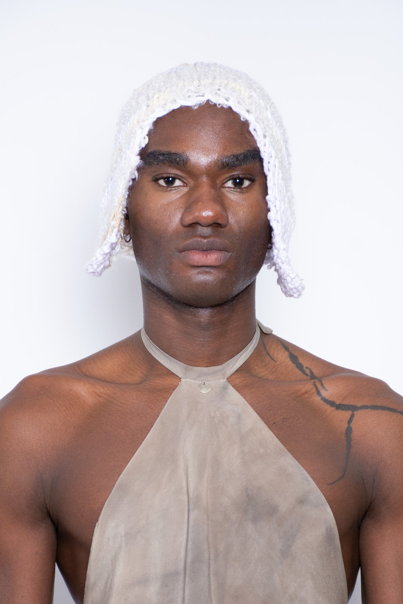 Scrap White Ear Flap Hat