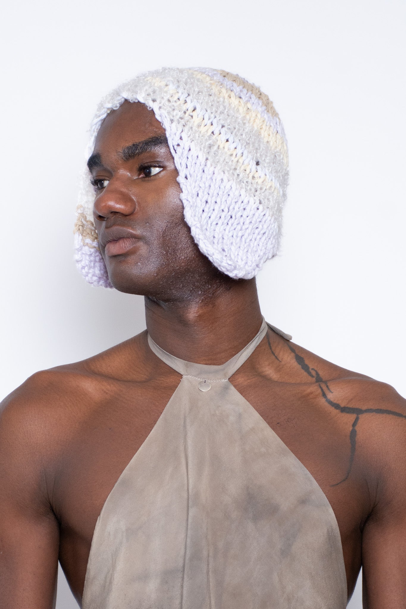 Scrap White Ear Flap Hat