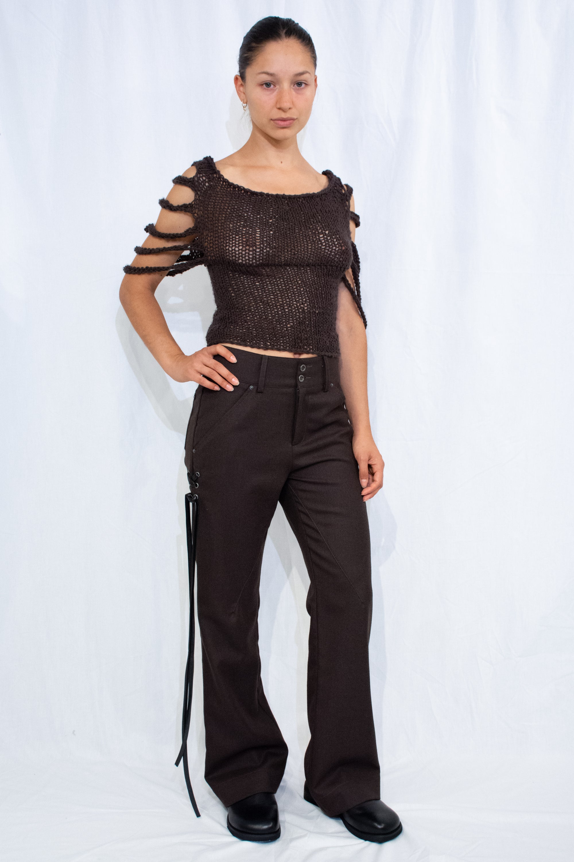 Burrough Brown Pteruge Pant