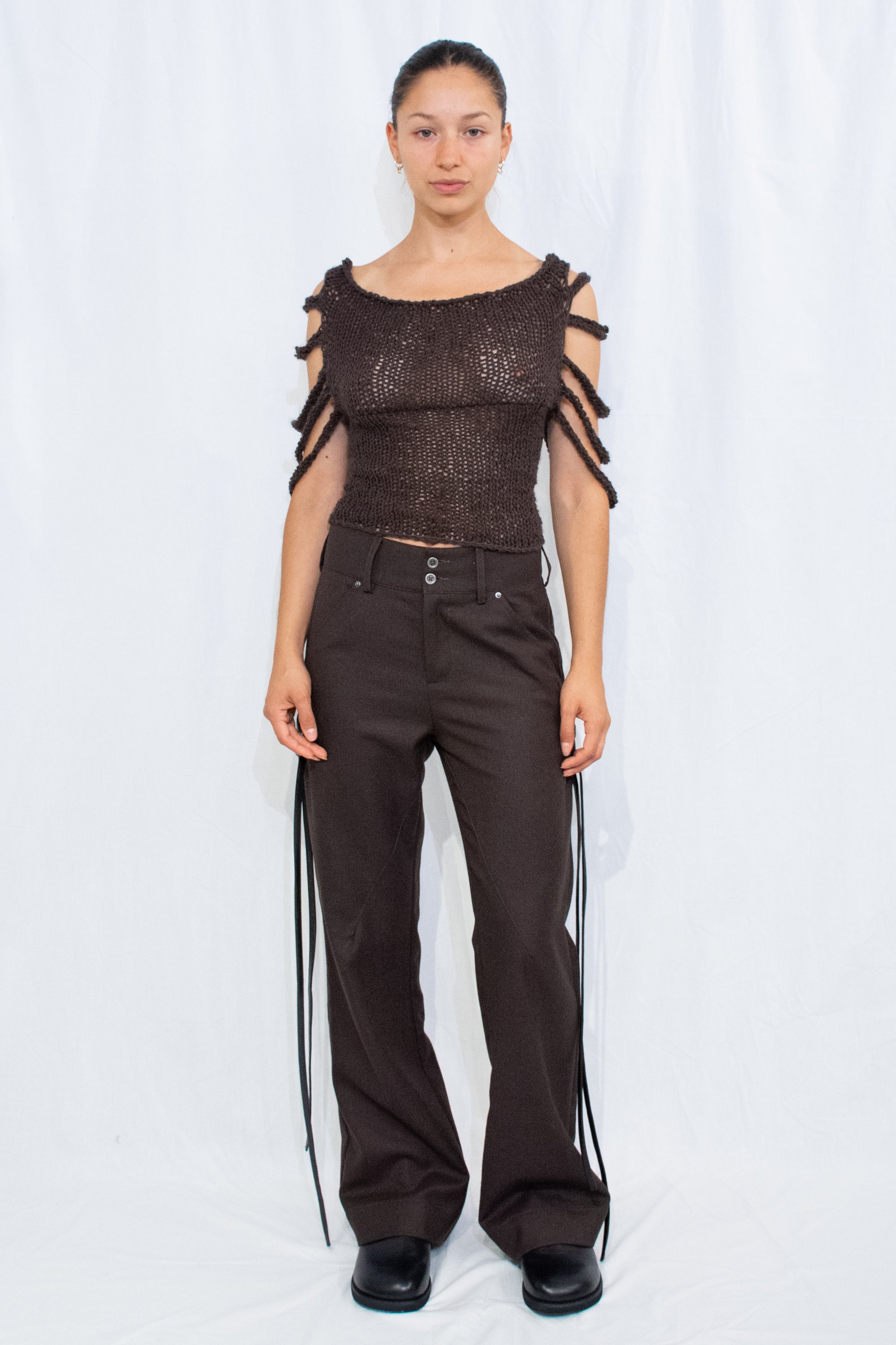 Burrough Brown Pteruge Pant